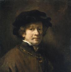 Autoportrait au béret et à la chaîne Rembrandt Harmenszoon van Rijn (1606-1669)