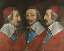 Philippe de Champaigne (1602-1674), Triple portrait du cardinal Richelieu. Vers 1642, peinture (huile sur toile), 58,7 × 72,8 cm. Royaume-Uni, Londres, The National Gallery (NG798)