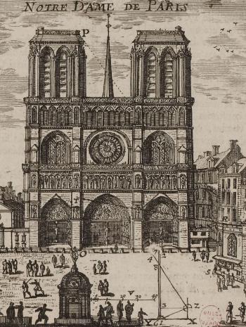 Façade de la cathédrale Notre-Dame de Paris en 1702 gravure
