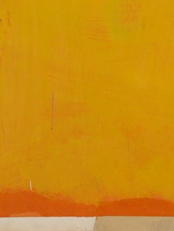 Marcus Rothkowitz dit Mark Rothko (1903-1970), Sans titre (détail de la partie inférieure du rectangle jaune, montrant son contour imprécis). 1969, peinture (acrylique sur papier), 116,7 × 106,2 cm. États-Unis d’Amérique, Chicago, The Art Institute of Chicago (Gift of the Mark Rothko Foundation, 1986.121)